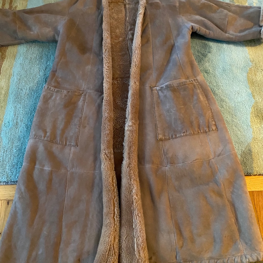 Taupe wrap shearling